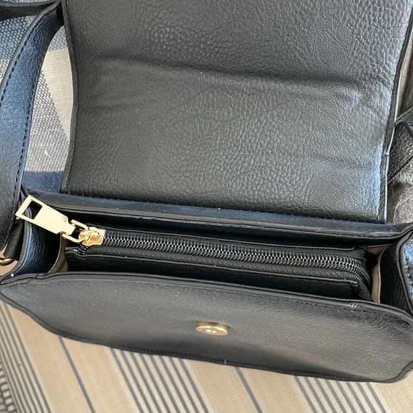 NWT| Vegan Leather Black Tassel Crossbody Bag | Color: Black with Gold H… - Picture 7 of 9